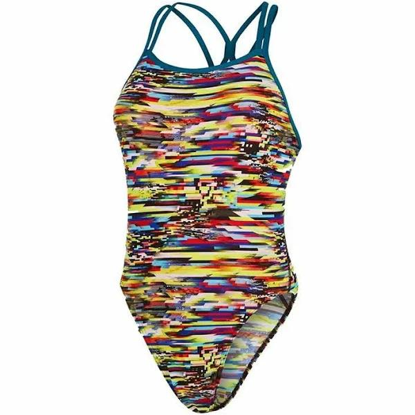 Speedo Digi Interference Allover Starback Swimsuit Multicolor UK 30 Woman