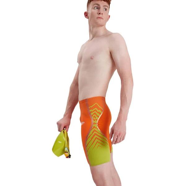 Speedo Fastskin LZR Pure Intent High Waist Jammer Shorts Green Orange - 20