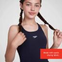 Speedo Girls' Essential Endurance+ Medalist Swimsuit - Navy, 26 Inch