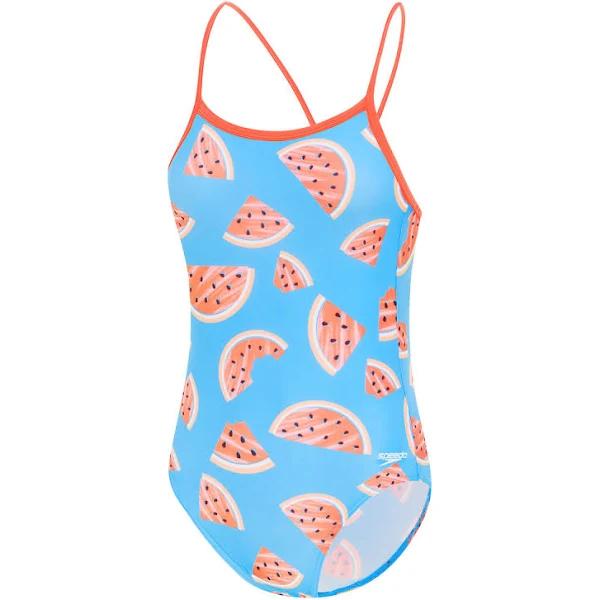 Speedo Girls Leisure Watermelon One Piece Blue 14