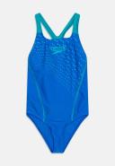 Speedo Girls Medley Logo Medalist One Piece Blue -F11