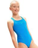 Speedo Girls Medley Logo Medalist Swimsuit - Blue/Green Age 15-16