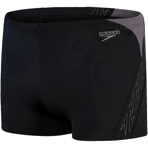 Speedo Hyper Boom Splice Aquashort Swim Shorts Black Light Grey - 34