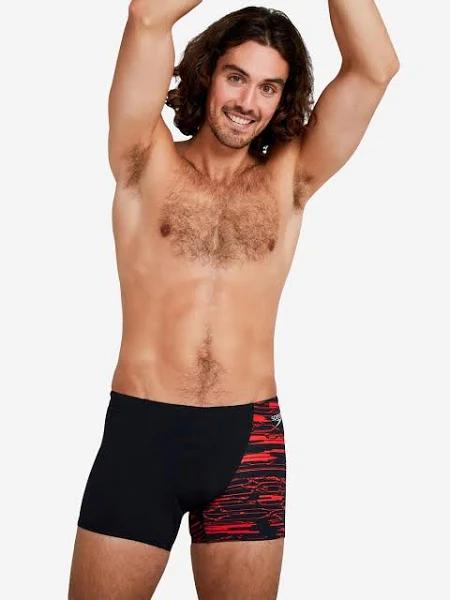 Speedo Hyper Boom Splice Aquashort Swim Shorts Black Red - 30