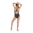 Speedo Hyperboom Allover Medalist Swimsuit Black Grey Women - 42