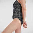 Speedo Hyperboom Allover Medalist Swimsuit Black Grey Women - 42