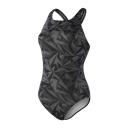 Speedo Hyperboom Allover Medalist Swimsuit Black Grey Women - 42