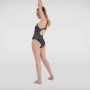 Speedo Hyperboom Allover Medalist Swimsuit Black Grey Women - 42