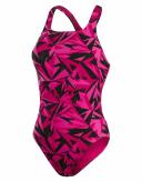 Speedo Hyperboom Allover Medalist Swimsuit Black Pink Women - 32
