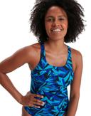 Speedo Hyperboom Allover Medalist Swimsuit Blue Women - 34