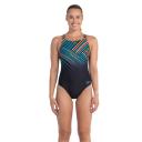 Speedo Hyperboom Placement Racerback Swimsuit - Black/Lilac