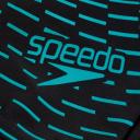 Speedo Medley Logo Waves Swim Shorts Black Light Blue - 28