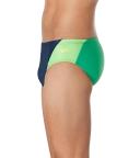 Speedo Men's Eco Splice Brief Swimsuit - Team Navy Bright Green 36 - Swimoutlet.com