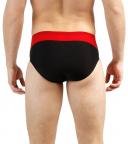 Speedo Men's Endurance+ Launch Splice Brief Swimsuit, Black/Red, 32
