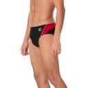 Speedo Men's Endurance+ Launch Splice Brief Swimsuit, Black/Red, 32