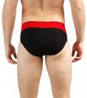Speedo Men's Endurance+ Launch Splice Brief Swimsuit, Black/Red, 36