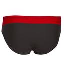 Speedo Men's Endurance+ Launch Splice Brief Swimsuit, Black/Red, 36