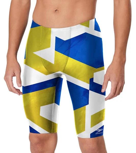 Speedo Men's Glimmer Jammer Swimsuit - Blue/Gold - Swimoutlet.com