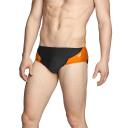 Speedo Men's Powerflex Eco Tone Setter Brief Swimsuit - Black/Orange - Swimoutlet.com