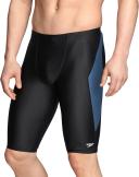 Speedo Men's Powerflex Eco Tone Setter Jammer Swimsuit - Black/Grey - Swimoutlet.com