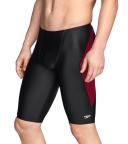 Speedo Men's Powerflex Eco Tone Setter Jammer Swimsuit - Black/Maroon - Swimoutlet.com