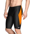 Speedo Men's Powerflex Eco Tone Setter Jammer Swimsuit - Black/Orange - Swimoutlet.com
