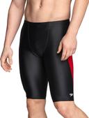 Speedo Men's Powerflex Eco Tone Setter Jammer Swimsuit - Black/Red - Swimoutlet.com