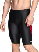 Speedo Men's Powerflex Eco Tone Setter Jammer Swimsuit - Black/Red - Swimoutlet.com