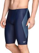 Speedo Men's Powerflex Eco Tone Setter Jammer Swimsuit - Navy/Grey - Swimoutlet.com