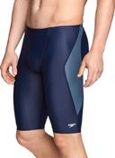 Speedo Men's Powerflex Eco Tone Setter Jammer Swimsuit - Navy/Grey - Swimoutlet.com