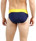 Speedo Men's Swimsuit Brief Endurance+ Splice Team Colors,Navy/Gold SP
