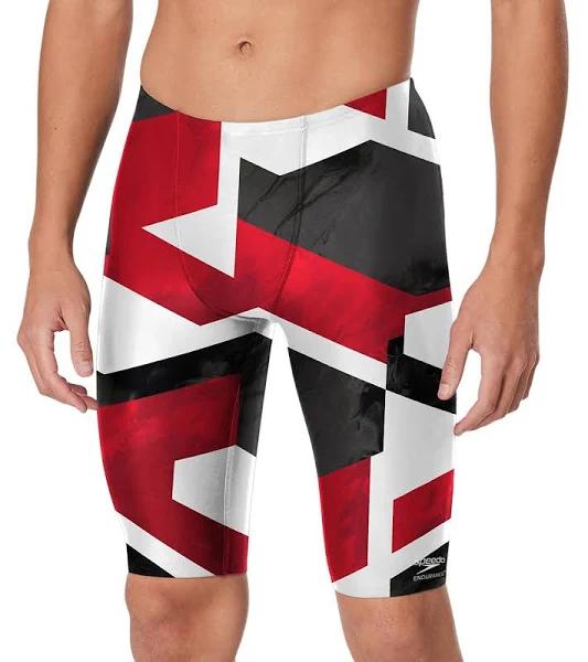Speedo Men's Vortex Maze Jammer Swimsuit - Red - Swimoutlet.com