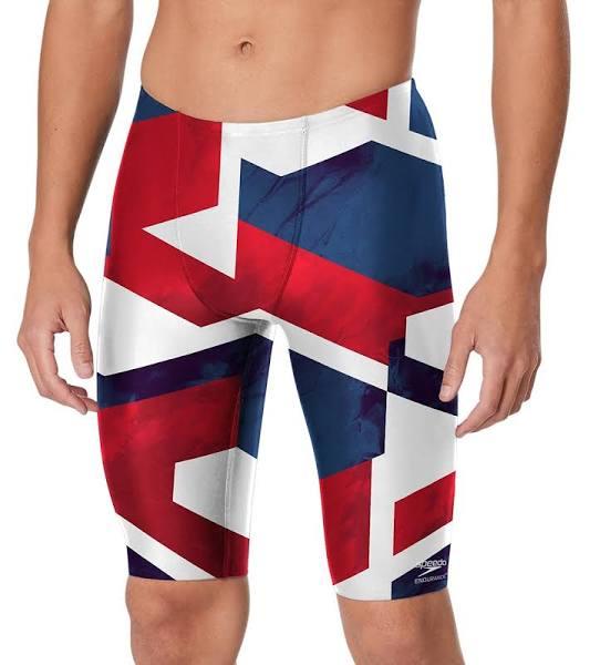 Speedo Men's Vortex Maze Jammer Swimsuit - Red/White/Blue - Swimoutlet.com