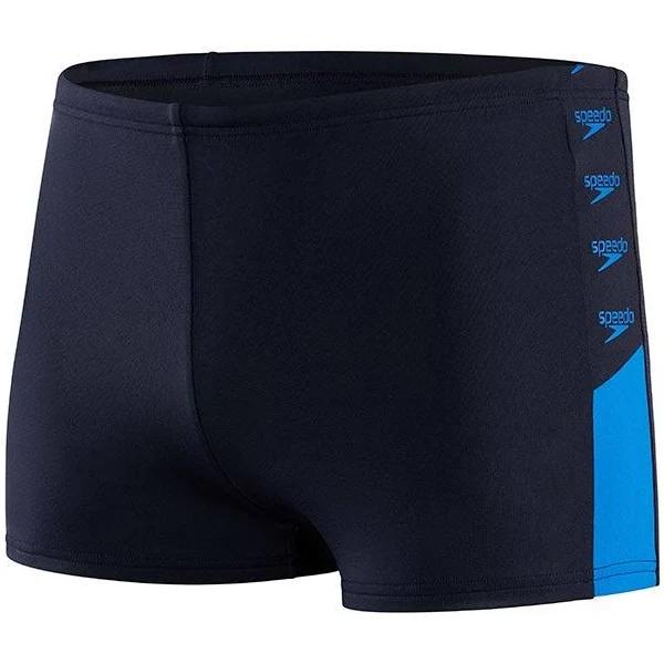 Speedo Mens Boom Logo Splice Aquashorts Swim Racer Shortss - Navy/blue- Swimwear Galore