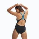 Speedo Placement Laneback Swimsuit - Black/Blue UK Size 42
