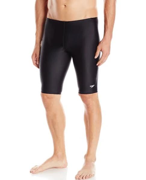 Speedo Powerflex Eco Solid Men's Jammer Swimsuit - New Black - Swimoutlet.com
