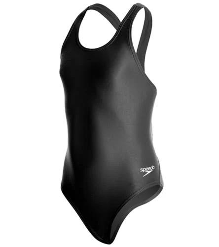Speedo Powerflex Eco Solid Super Pro Youth Swimsuit - New Black - Swimoutlet.com