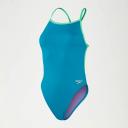 Speedo Solid Vback Swimsuit Blue Turquoise Green Women - 26
