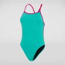 Speedo Solid Vback Swimsuit Green UK 30 Woman