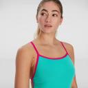 Speedo Solid Vback Swimsuit Green UK 30 Woman