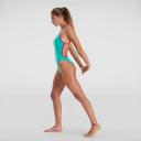 Speedo Solid Vback Swimsuit Green UK 30 Woman