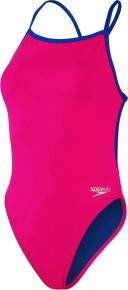 Speedo Solid Vback Swimsuit Pink 28 Woman