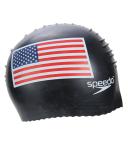 Speedo Unisex Swim Cap Latex, Flag White