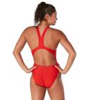 Speedo Women's Eco Solid Super Pro One Piece Swimsuit - Team Red - Swimoutlet.com