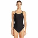Speedo Women's Swimwear Black Size 30 One-piece Open-Back Solid Logo