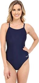 Speedo Women's Swimwear Navy Blue Size 14 One-piece Open-Back Solid