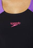 Speedo Womens Colourblock Splice Muscleback One Piece Black 10