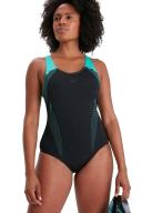 Speedo Womens Plastisol Laneback Black/Tile / 36