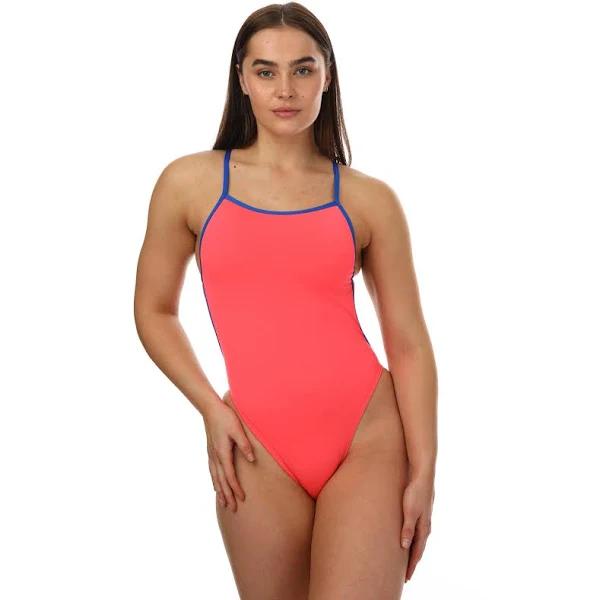 Speedo Womens Solid Vback One Piece Red 8