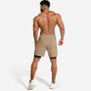 SQUATWOLF - Limitless 2-in-1 Shorts - Taupe - Large - Gym Shorts - Men's Workout Clothes